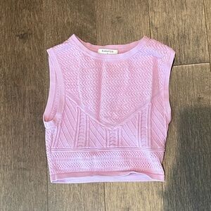 Babaton Light Pink Knit Tank Top